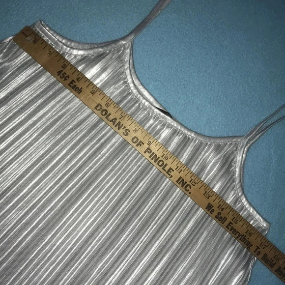 H&M shimmering pleated spaghetti strap tank top NEW size S - Picture 6 of 6